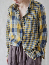 Casual Color Contrast Plaid Long Sleeve Shirt